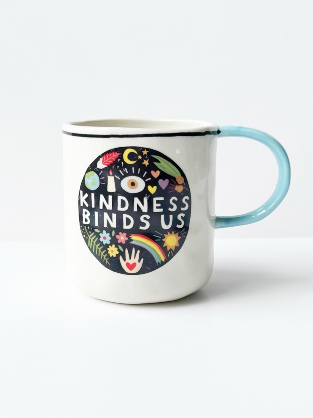 Luke John Matthew Arnold for Anthropologie Kindness Binds Us Rainbow Mug | NWOT